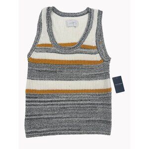 Lucky Brand Womens Small Striped Knit Tank Top Cotton Blend New